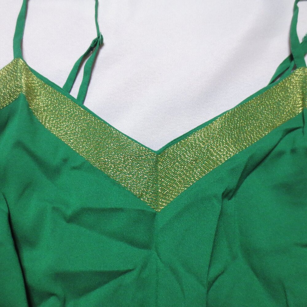 4/$14 C. LUCE womens DRESS green CHEVRON orange GOLD boho UNIQUE lined SIZE S - Picture 12 of 12